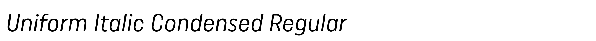 Uniform Italic Condensed Regular image